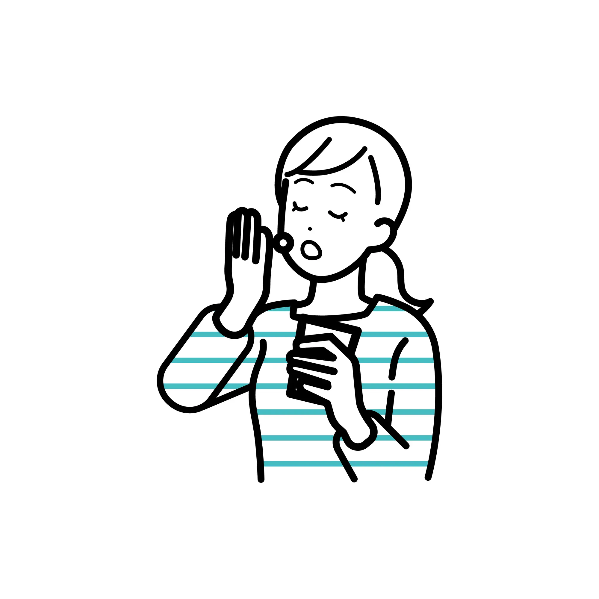 薬を飲む女性のイラスト