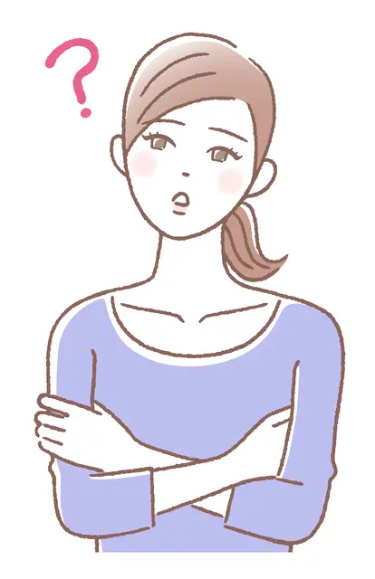 首を傾げる女性のイラスト