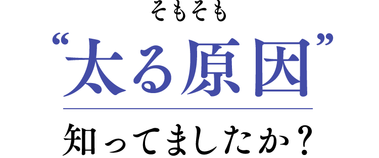 そもそも太る原因知ってましたか？